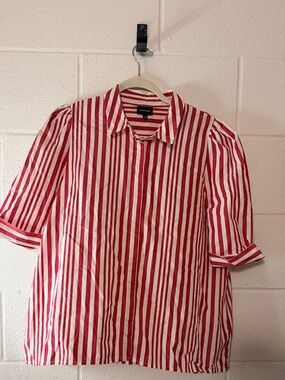 Who What Wear Stripped Short Sleeve Large